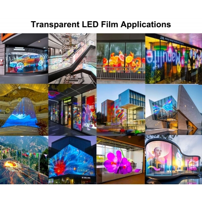 Factory  Customized Ultra Thin Glass Advertising LED Panel Display Transparent LED Film Flexible LED