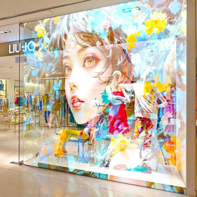 Flexible Transparent LED Film Screen P5 for Outdoor Displays Advertising Video Walls Digital Signage Versatile Media Use